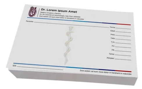 Recetas Medicas media carta color bond 120gr