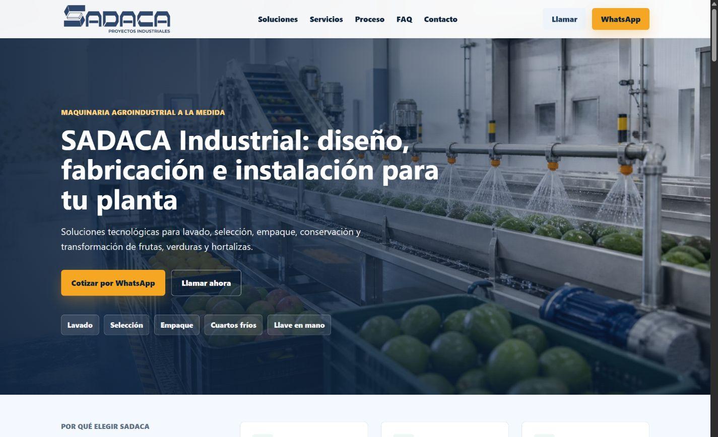 SADACA Industrial en computadora